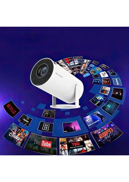 Taşınabilir 720P Projeksiyon, Wi-Fi, Bluetooth, Android 11 Uyumlu, Portatif ve Şık Tasarım indirimleri