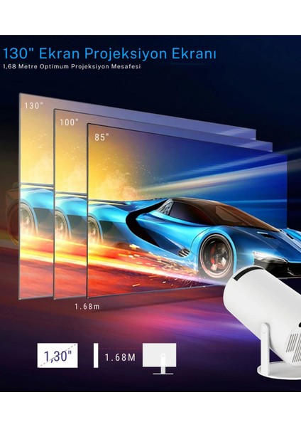 Taşınabilir 720P Sinema Projeksiyonu, Bluetooth, Android 11, Ev ve Seyahat Için Ideal modelleri