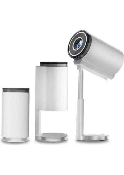 Taşınabilir 1080P Wifi Android Projektör, Hd Görüntü, Bluetooth 5.0, Kompakt ve Standlı