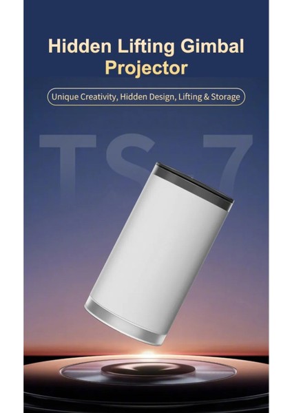 Taşınabilir 1080P Wifi Android Projektör, Hd Görüntü, Bluetooth 5.0, Kompakt ve Standlı