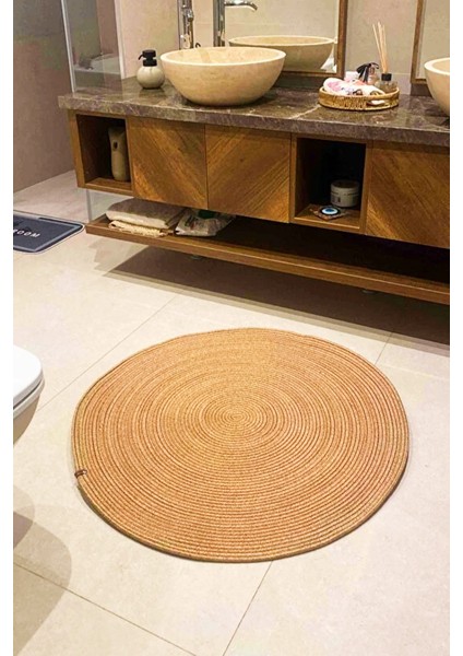 Jüt Yuvarlak Salon Mutfak Balkon Oturma Odası Kapı Önü Banyo Paspas Yolluk Kilim modelleri