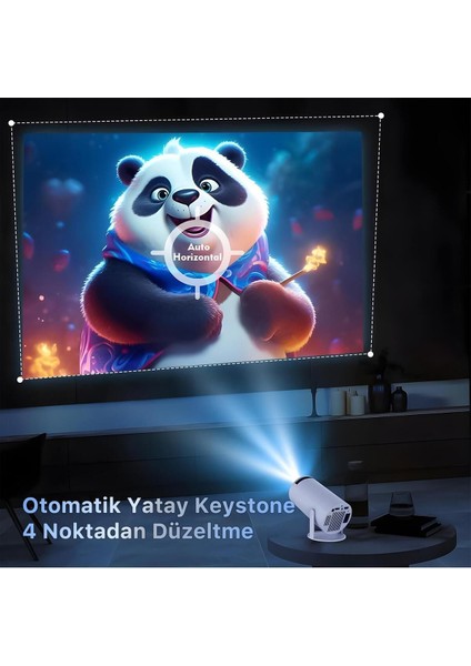 Yüksek Parlaklıkla 4K Uyumu Mini Akıllı Projektör, Kablosuz Bağlantı Özelliği fırsatları