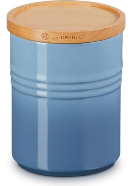 540 ml Orta Boy Saklama Kabı, Chambray, Ahşap Kapaklı