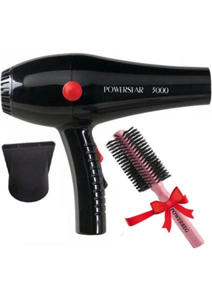 3000 Watt Profesyonel Fön Makinesi Siyah, Güçlü ve Hızlı Kurutma