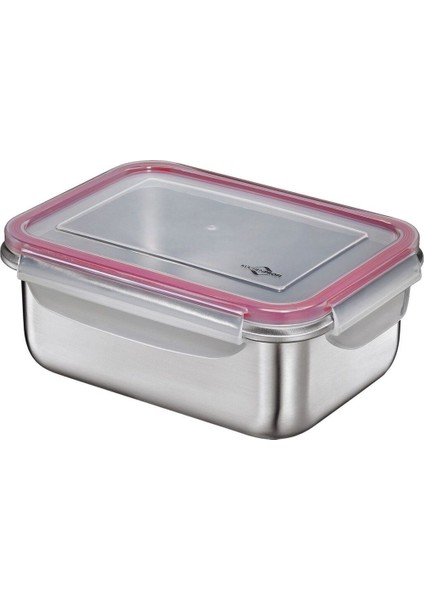 Paslanmaz Çelik Lunchbox 22X16X8,5 cm Şeffaf Kapaklı Saklama Kabı