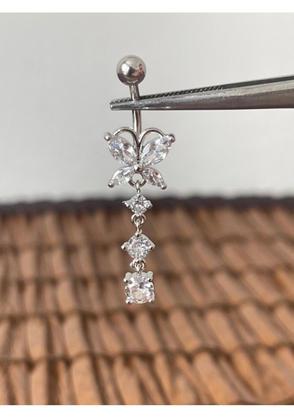 316 L Cerrahi Çelik Sallantılı Kelebek Modeli Göbek Piercingi fiyatları