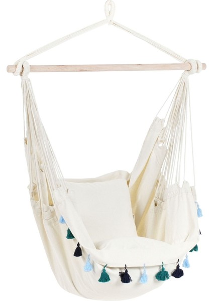 Askılı Pamuk Sandalye, Bohem Detaylı Konforlu Tasarım Salıncak & Hamak Bej fiyatları