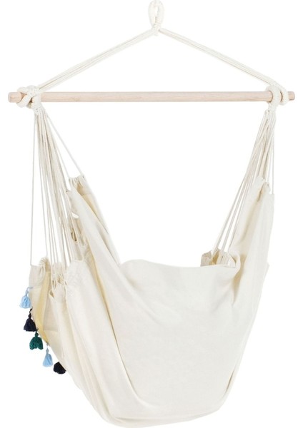 Askılı Pamuk Sandalye, Bohem Detaylı Konforlu Tasarım Salıncak & Hamak Bej modelleri