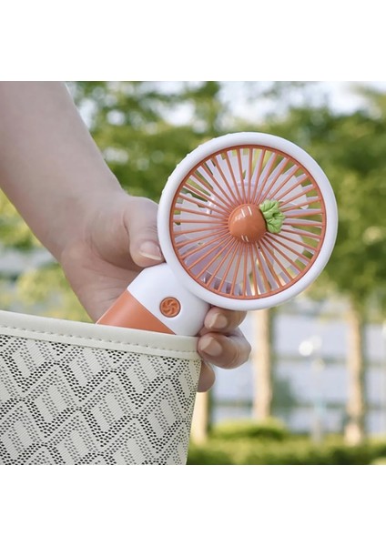 3 Kademeli Meyve Figürlü Mini Fan - USB Şarjlı Standlı Mini El Fanı (Havuç Figürlü) modelleri