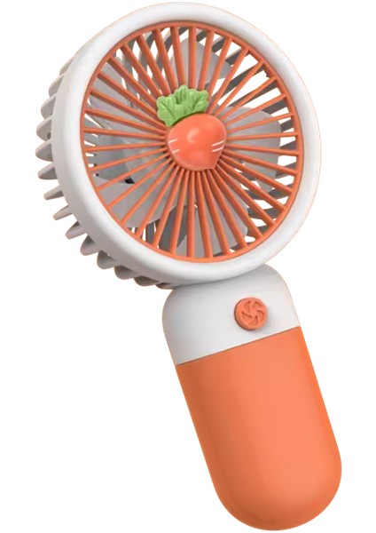 3 Kademeli Meyve Figürlü Mini Fan - USB Şarjlı Standlı Mini El Fanı (Havuç Figürlü) fırsatları