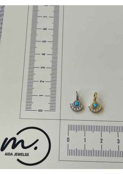 925 Ayar Gümüş Opal Taşlı Minimal Tasarım Pırlanta Model Gümüş Kolye Ucu modelleri