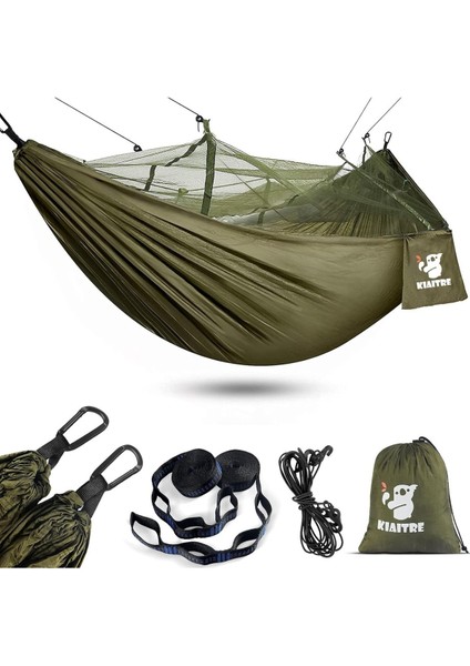 Kamp Hamak Sivrisinek Tüllü 260X130 cm 200 kg Taşıma Kapasiteli Hafif Naylon Hamak