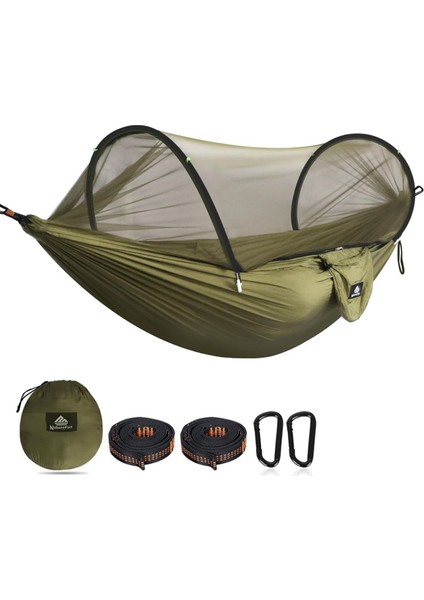 Ultra Hafif Kamp Hamak, Sineklikli, 275X140 Cm, 300 kg Taşıma Kapasiteli