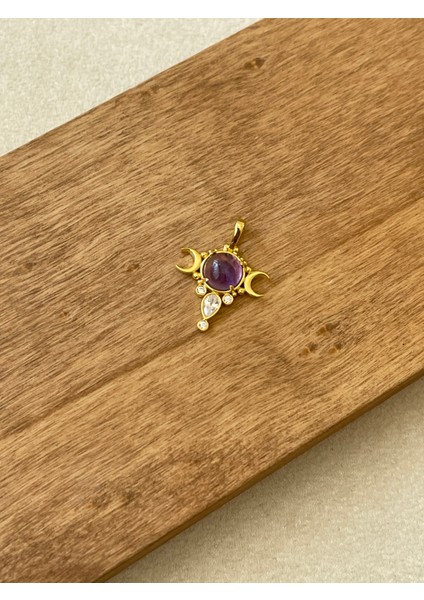 925 Ayar Gümüş Ay Modeli Amatis Taşlı Özel Tasarım Gümüş Kolye Ucu fiyatları