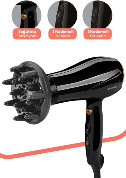 2400W Dc Motor, Hız ve Isı Ayarlı, Katlanabilir, Difüzörlü Saç Kurutma Cihazı fiyatları