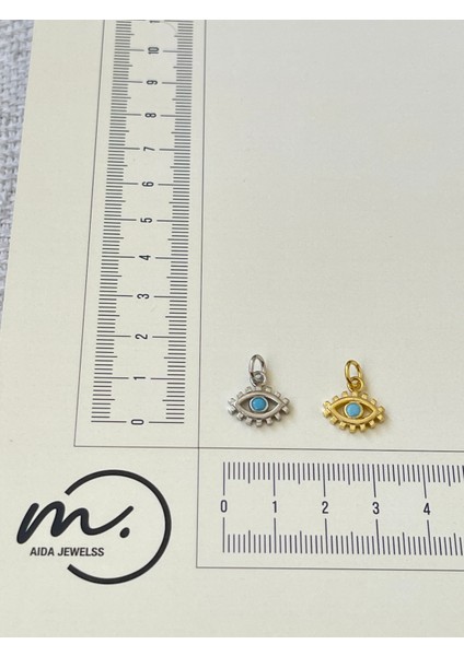925 Ayar Gümüş Firuze Taşlı Tasarım Göz Şans Gümüş Kolye Ucu fiyatları