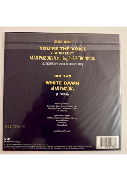 Alan Parsons Chris Thompson - You're The Voice (From The World Liberty Concert) (Rsd 2023) 45 Lik Plak fiyatları