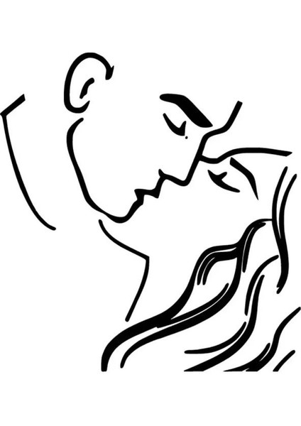 Çizgisel Çift - Araç, Oto, Laptop, Duvar Uyumlu Sticker 50*50 cm