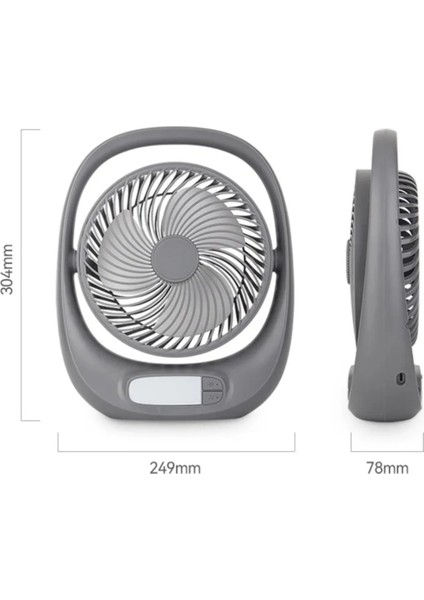 Şarjlı Masaüstü Vantilatör – 3 Kademeli Sessiz Fan, LED Işıklı, 1800 Mah – Ev & Ofis Uyumlu fiyatları