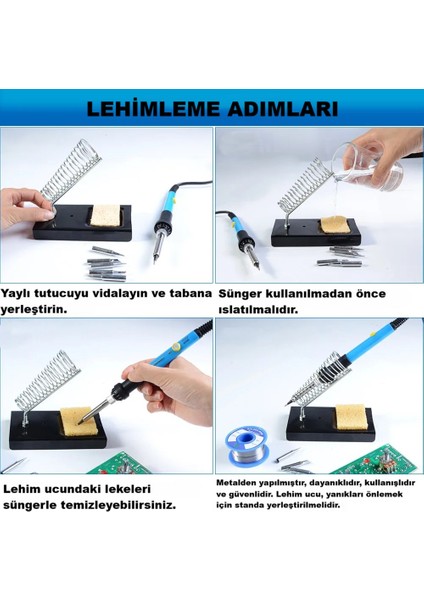 Profesyonel Lehim Seti | 60W Ayarlı Havya + Dijital Multimetre + 14 Parça Alet Çantası modelleri