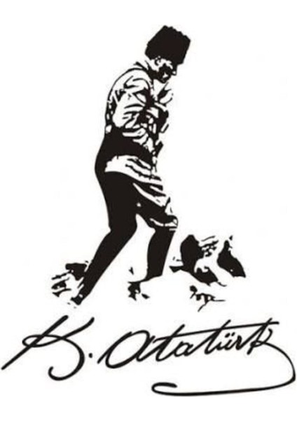 Mustafa Kemal Atatürk Oto Motor Laptop Duvar Folyo Sticker 20 x 24