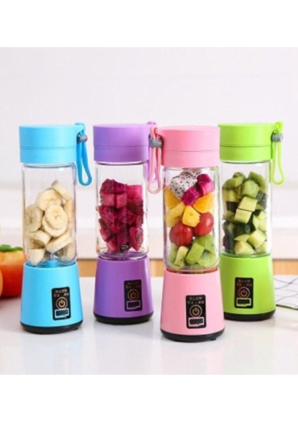 Taşınabilir 380 ml Kişisel Şarjlı Blender, Renkli Yeşil, Garantili