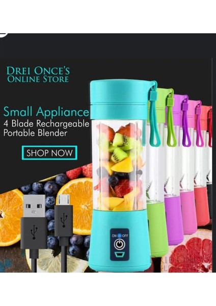 Mavi Şarjlı 3 Bıçaklı Mini El Rondosu 380 Ml, Pratik ve Hafif Blender modelleri