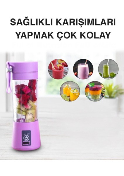 Taşınabilir 380 ml Kişisel Şarjlı Blender, Renkli Yeşil, Garantili fırsatları