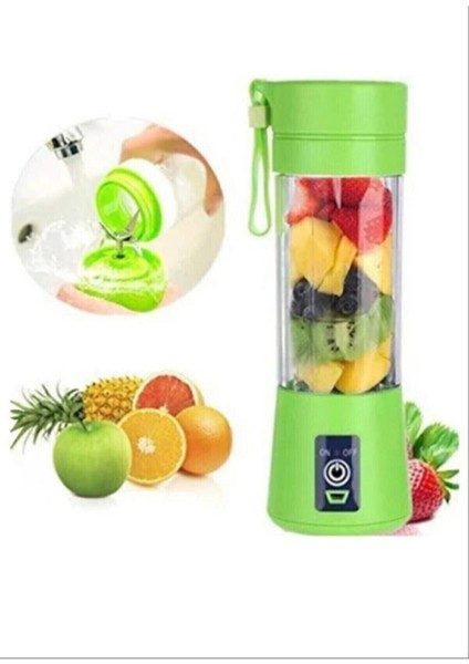 Taşınabilir 380 ml Kişisel Şarjlı Blender, Renkli Yeşil, Garantili indirimleri