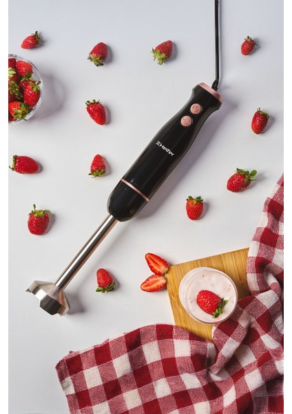 El Tipi Blender 1500 W Paslanmaz Çelik 4 Bıçaklı 2 Kademeli Hız ve Turbo Fonksiyonlu Ergonomik Tasarım