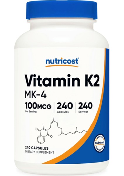 Vitamin K2 240 Capsules 100 mcg