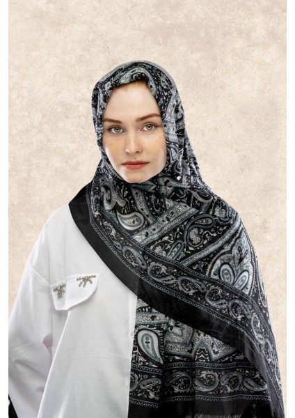 Onyx Etnik Desen Hint Ipek Şal modelleri