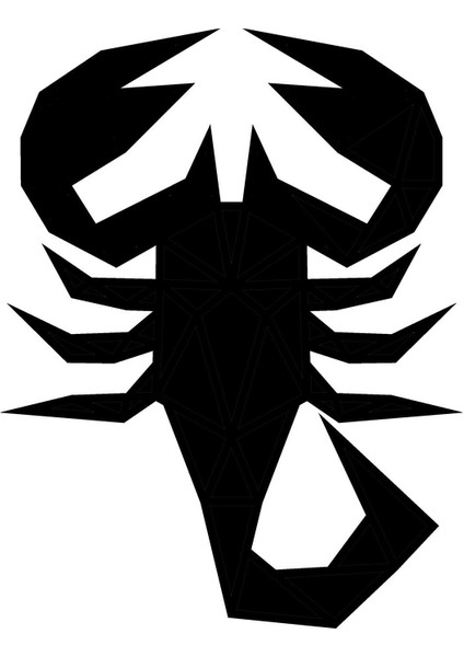 Geometrik Akrep Oto Motor Laptop Duvar Folyo Sticker 30X39 cm
