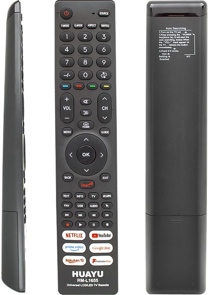Huayu Kl Rm-L1655 Netflıx-Youtube-Google Play Tuşlu Unıversal Lcd Led Tv Kumanda (5232)