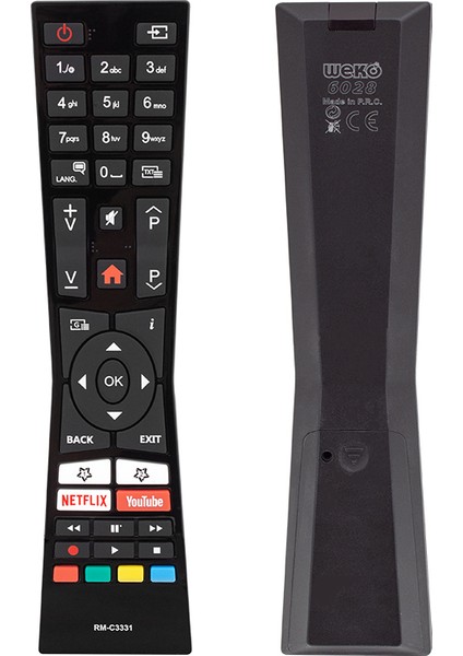-Vestel-Jvc Rm-C3331 Netflıx-Youtube Tuşlu Lcd-Led Tv Kumanda (5232)