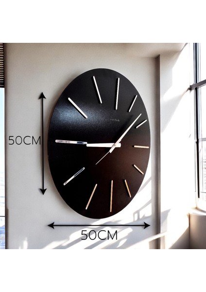 50X50 cm Kabartmalı Aynalı Pleksi Duvar Saati - Quartz Mekizma, Şık ve Modern Ahşap Tasarım indirimleri