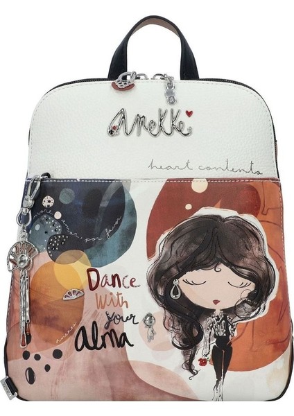 Alma City Sırt Çantası 30 cm Anahtarlıklı, Hafif ve Şık Çok Bölmeli Kadın Çantası