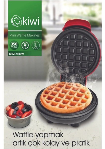 KSM-2400W Uyumlu Mini Waffle Makinesi, Şık Kırmızı Tasarım fiyatları