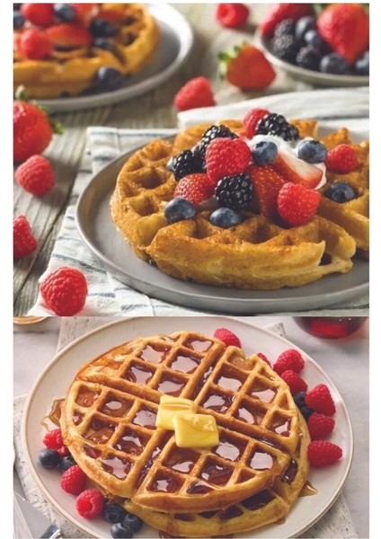 KSM-2400W Uyumlu Mini Waffle Makinesi, Şık Kırmızı Tasarım modelleri