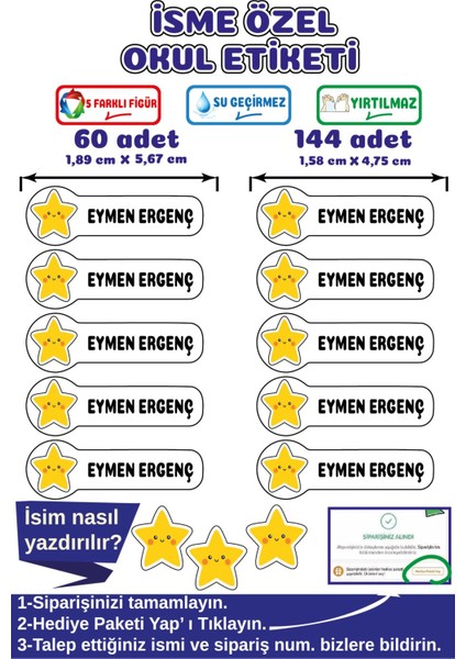 İsme Özel Su Geçirmez Okul Etiketi Sticker Kişiye Özel Erkek Çocuk İsim Etiketi Kırtasiye Malzemeler
