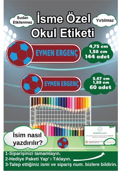 Kalem Defter Kitap Etiketi İsim Etiketi Kişiye Özel Yapışkanlı Erkek Çocuk Okul Etiketi Kırtasiye