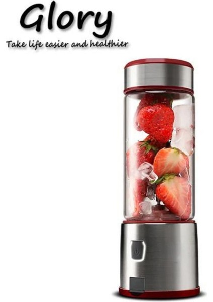 Taşınabilir Metal Blender 450 Ml, Shake ve Smoothies Için Keskin Bıçaklı
