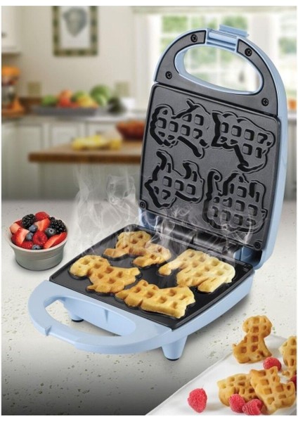 Mavi Waffle Makinesi, Pratik ve Şık Ev Düğün Tatlı Keyfi
