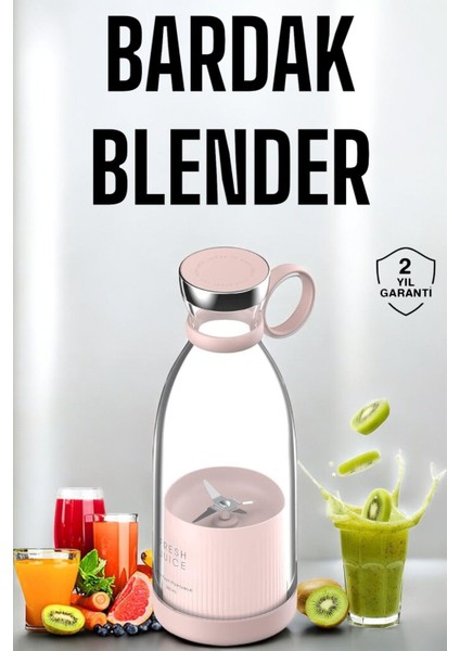 Çok Renkli Taşınabilir Şarjlı Blender ve Meyve Sıkacağı