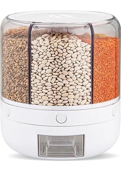 360° Dönebilen 6 Bölmeli Hava Geçirmez Kuru Gıda ve Bakliyat Organizeri fiyatları