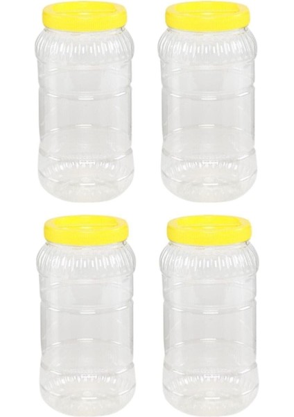 Şeffaf 3 Litre Saklama Kabı 4'lü Set Gri Renk