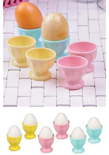 Çok Renkli Ayaklı Yumurtalık Seti, 6 Parça, Pratik ve Şık Tasarım