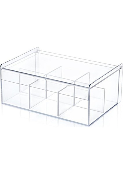 6 Bölmeli Kapaklı Çay Saklama Kabı Beyaz Şık ve Kullanışlı fiyatları