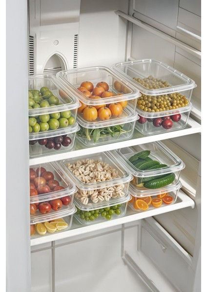 Turuncu, 6'lı, 1350ML, Kendinden Kapaklı, Mikrodalga ve Buzluk Uyumlu Saklama Seti modelleri