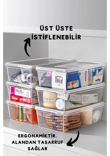 10'lu 2l Kendinden Kapaklı Dondurucu Saklama Kutusu, Turuncu